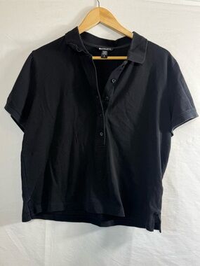 Athleta Women’s Pique Short Sleeve Polo in black